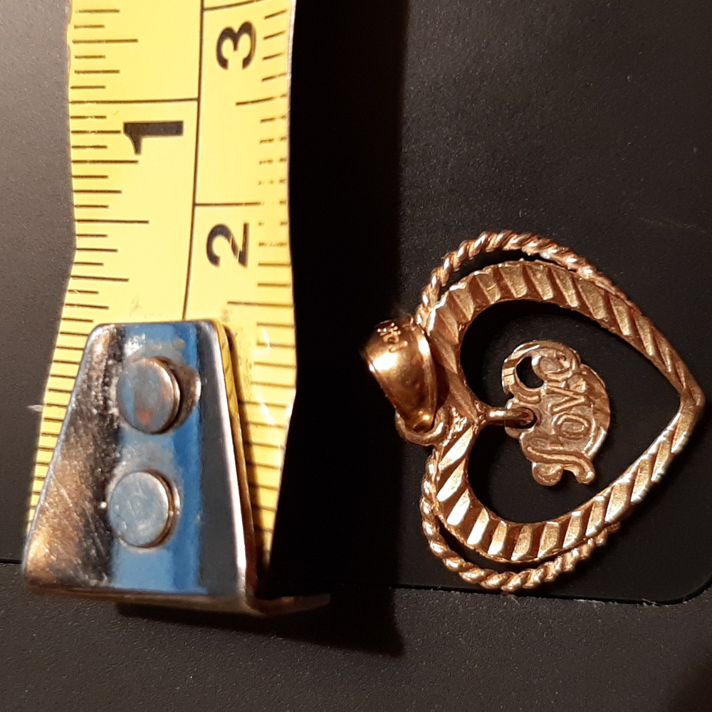 14K Gold Heart with Love - Picture 5 of 5